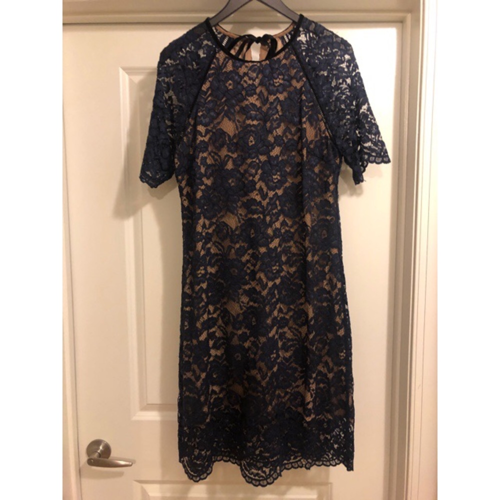 Knee length lace cocktail dress
